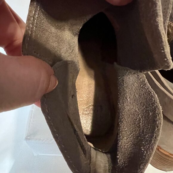 UGG Women's Light Taupe Suede Elora Ankle Harness Boots-2" Block Heels-Size 7 - Picture 15 of 16